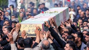 تشییع پیکر مطهر ۱۴ شهید گمنام دفاع مقدس در اهواز