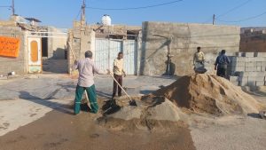 بازسازی خانه تخریب شده در آغاجاری از سوی یک گروه جهادی