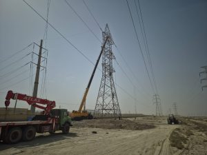 احداث خط ۱۳۲ کیلوولت خلیج‌فارس_ شهید معمارنژاد در پست دورق شادگان