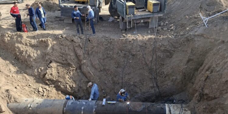 تقویت خط لوله ۳۰ اینچ نفت خام در شمال منطقه خوزستان